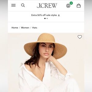 J. Crew Tan Wide-Brim Straw Sun Hat